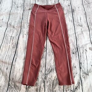 YPB Your Personal Best by Abercrombie Rust Leggings White Piping, Small Short